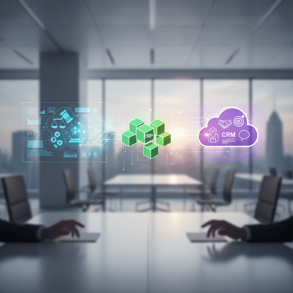 Estratégia Definitiva: A Integração de Legal Tech, ERPs e CRMs para um Ecossistema Jurídico Corporativo Unificado